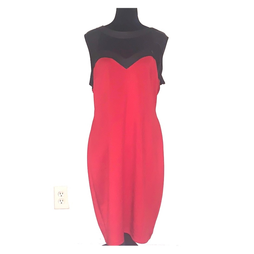 Fashion to Figure Red and Black Faux Leather dress